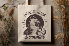 Peace Eggs and Sunshine SVG PNG Cute Chicken Farmhouse Print Product Image 2