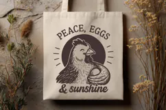 Peace Eggs and Sunshine SVG PNG Cute Chicken Farmhouse Print Product Image 2