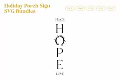 Peace hope love Christmas Wreath Porch Sign SVG