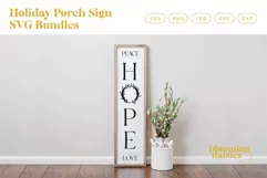 Peace hope love Christmas Wreath Porch Sign SVG