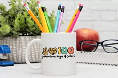Peace Love 100 Days Of School SVG, School SVG Design Product Image 2