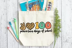Peace Love 100 Days Of School SVG, School SVG Design Product Image 3