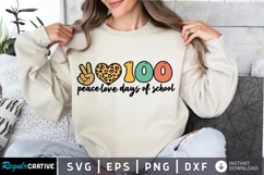 Peace Love 100 Days Of School SVG, School SVG Design Product Image 1