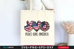 Peace Love America SVG, 4th Of July SVG Design Product Image 3