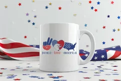 Peace Love America SVG, 4th Of July SVG Design Product Image 3