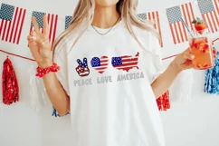 Peace Love America SVG, 4th Of July SVG Design Product Image 3