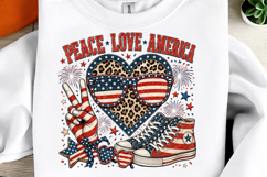 Peace Love America Sublimation PNG Product Image 2