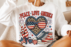 Peace Love America Sublimation PNG Product Image 3