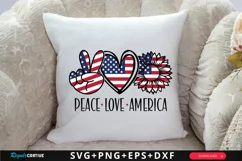 Peace Love America SVG, 4th Of July SVG Design Product Image 2