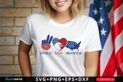 Peace Love America SVG, 4th Of July SVG Design Product Image 1