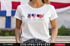 Peace Love America SVG, 4th Of July SVG Design Product Image 1