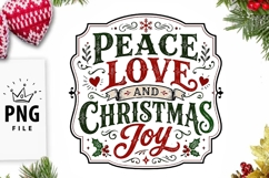 Peace Love And Christmas Joy PNG Product Image 1