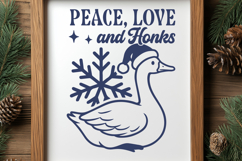 Peace Love and Honks SVG PNG Cute Christmas Goose Cut File Product Image 3