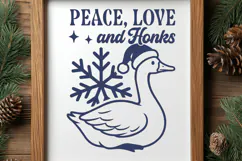 Peace Love and Honks SVG PNG Cute Christmas Goose Cut File Product Image 3