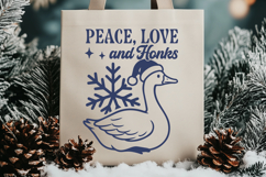 Peace Love and Honks SVG PNG Cute Christmas Goose Cut File Product Image 2