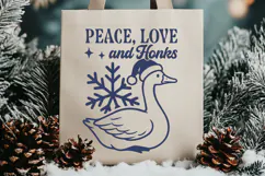 Peace Love and Honks SVG PNG Cute Christmas Goose Cut File Product Image 2