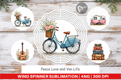 Peace Love Van Life Wind Spinner Product Image 1