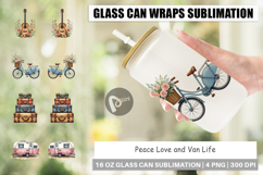 Peace Love Van Life Glass Can Product Image 1