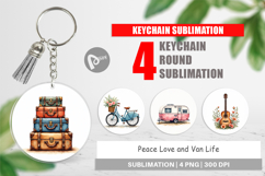 Peace Love Van Life Keychain Product Image 1
