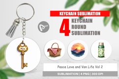 Peace Love Van Life Keychain Product Image 1