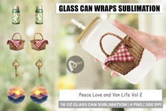 Peace Love Van Life Glass Can Product Image 1
