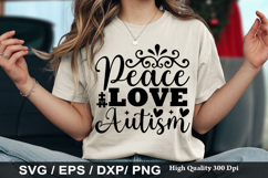 Peace love autism - Autism Awareness SVG Design Product Image 1