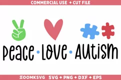 Peace love autism SVG | Autism SVG | Autism PNG Product Image 1