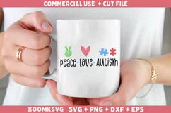 Peace love autism SVG | Autism SVG | Autism PNG Product Image 2