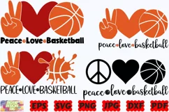 Peace Love Basketball SVG | Basketball SVG | Sport SVG | PNG Product Image 2