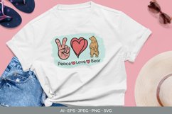 Peace Love Bear SVG Product Image 1