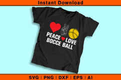 Peace Love Bocce Ball SVG | Fun Bocce Player Design Product Image 2