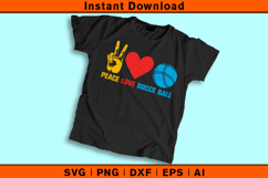 Peace Love Bocce Ball SVG | Retro Bocce Player Design Product Image 2
