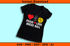 Peace Love Bocce Ball SVG | Fun Bocce Player Design Product Image 3