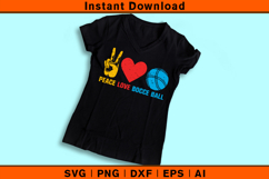 Peace Love Bocce Ball SVG | Retro Bocce Player Design Product Image 3