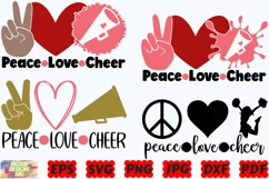 Peace Love Cheer SVG | Cheer SVG | Cheer Mom SVG | Sport SVG Product Image 2