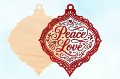 Peace Love Christmas SVG Cut File Product Image 2