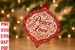 Peace Love Christmas SVG Cut File Product Image 1