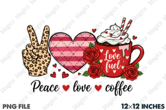 Peace Love Coffee Valentine Png Product Image 1