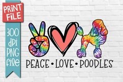 Peace Love Poodles Dog Sublimation Design Product Image 1