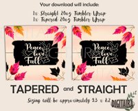 Peace Love Fall Leaves Quote Tumbler Design,Autumn Quote PNG Product Image 2