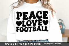 Peace Love Football SVG - Football Mom Design Product Image 1