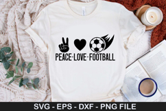 Peace . love . football - Sports SVG Design Product Image 1