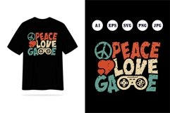 Peace love game vintage style tshirt design Product Image 2