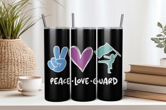 Peace Love Guard 20oz Tumbler Sublimation PNG Product Image 1