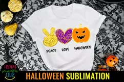 PEACE LOVE HALLOWEEN SUBLIMATION DESIGN IDEA- HALLOWEEN SUBLIMATION DESIGN IDEAS
