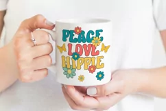 Peace Love Hippie Sublimation | Groovy Flowers PNG Product Image 3