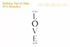 Peace love hope Christmas Wreath Porch Sign SVG