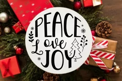 Peace Love Joy SVG , Merry Christmas SVG , Festive SVG Product Image 3