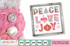 peace love joy svg on a sign