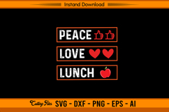 Peace Love Lunch SVG for Lunch Lady and Cafeteria Crew Product Image 1